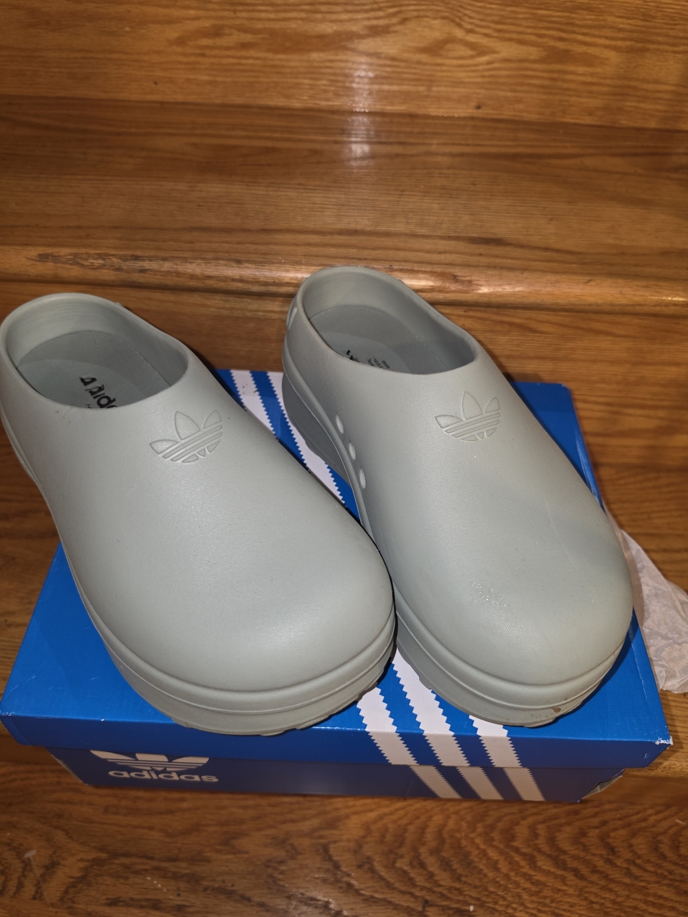 Adidas,  Slip-On Clogs /Mules in Light Gray